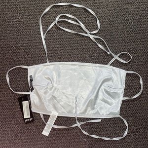 Nasty Gal - Never Worn - White Silk Crop Top